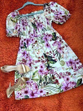 Vintage Melanoie Dress – Size 10 – Vietnam – Floral – Cotton 🌸👗